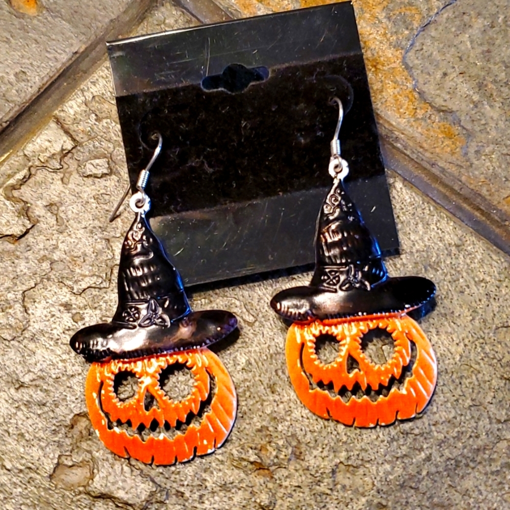 Metal Pumpkin Earrings